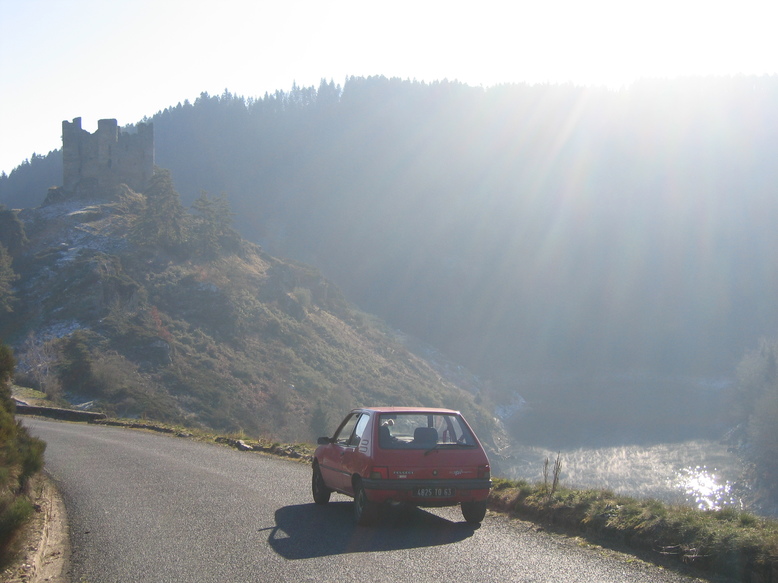 Peugot 205 Champion and Chateau d'Alleuze